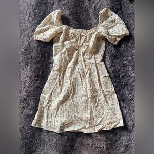 H&M linen puff sleeve mini dress